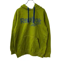 Reebok ロゴスウェット パーカー M グリーン リーボック フーディー プルオーバー トップス ポケット 古着卸 アメリカ仕入 a709-5102