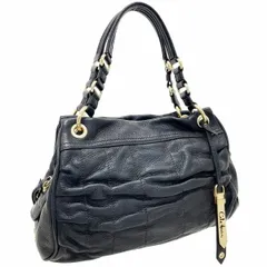 コールハーン ハンドバッグ レザー ミニバッグ 革 ブラック 黒 COLE HAAN ギャザー プリーツ ステッチ ミニハンドバッグ トートバッグ 手提げ バッグ バック カバン 鞄 【中古】