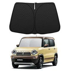 【令和6年 厚い5層構造】BLUESEATEC スズキ ハスラー MR52S/MR92S型 2代目 フロント サンシェード SUZUKI HUSTLER 2020年~現行 車種専用車用 フロントガラス 高密度生地 厚手材質 5層構造 日よけ 暑さ対策 内装 1