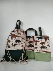 入園入学3点セットレッスンバッグナップサック上履き袋恐竜ハンドメイド男の子