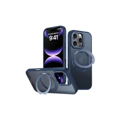 iPhone 14 Pro Max 用 ケース Magsafe対応 ワイヤレス充電 360°回転スタンド 縦横両対応 Gunwon スマホケース iphone14 Pro Max 用 米軍規格 耐衝撃 半透明 マット感 マグセーフ 防指紋 リング マグネッ 1