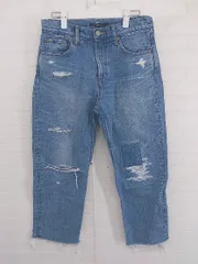 ◇ AZUL BY MOUSSY アズールバイマウジー ダメージ加工 カットオフ デニム ジーンズ パンツ サイズM ブルー系 レディース P  【1302030001200】