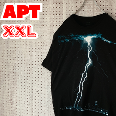 【ビッグサイズ】APT　サンダー　カミナリ　Tシャツ　XXL　ブラック　US古着　MTTS2309-96