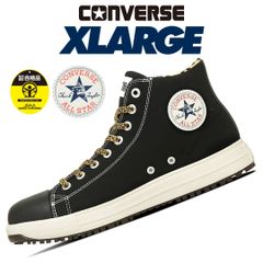 【2025限定】コンバース エクストララージ CPD 安全靴 作業靴 プロテクティブ スニーカー 靴 オールスター PS HI XLARGE ブラック レオパード 豹 ヒョウ [PSHI-XLARGE]