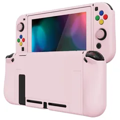 【新着商品】PlayVital ZealProtect Nintendo Switchに対応用ソフト保護シェル、switchに対応用フレキシ保護カバー、スクリーン保護フィルム＆サムグリップキャップ＆ABXY方向ボタンキャップ付き-純色系【チェリーブロッサム 0