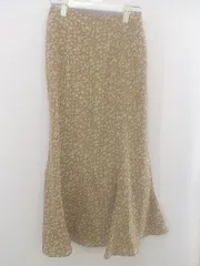 ◇ ehka sopo エヘカソポ 総柄 ウエストゴム ロング フレア スカート サイズF ライトベージュ系 レディース P  【中古】 【1211150004193】