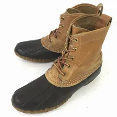L.L.Bean◆ブーツ/US8/NVY/ビーンブーツ ◇ビーンブーツ⁄MADE IN USA⁄シミ・レザー部分擦れ有