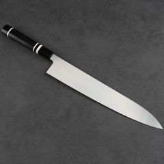 ウルトラ鏡面ステン本焼V金10号鏡面牛刀240mm 黒檀白水牛柄 本焼