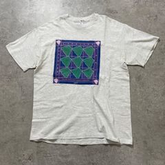 90s.USA製 半袖Tシャツ シングルステッチ 企業 アート グレー L【ST177】