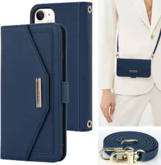 iPhone12 mini ケース 手帳型 ショルダー 鏡付きケース 鏡ケース