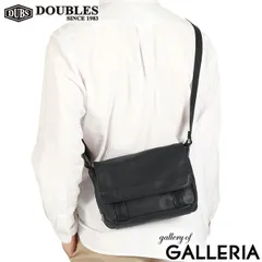 ダブルス ショルダーバッグ メンズ レディース DOUBLES バッグ 小さい 小さめ ブランド 本革 斜めがけ 大人 横型 おしゃれ A5 VWE-1919 BLACK