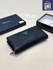 【今日特価】Prada プラダ レザー手触りに優れたモデル 内部カードスロットと外部スマホポケットを備えたメンズ定番仕様-WTO輸入2