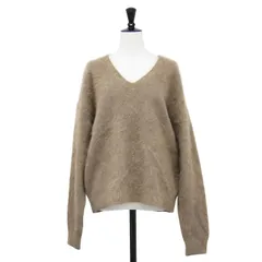 IENA イエナ ニット ブラウン サイズ:FREE | ラクーン Vネック プルオーバー / ニット | 長袖 ファー | トップス セーター プルオーバー【レディース】【中古】