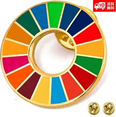 SDGs ピンバッジ 25mm 平ら仕上げ 予備留め具付き ゴールドのサムネイル