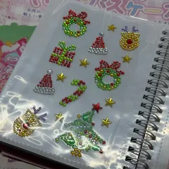 レトロ文具 クリスマス ジュエリーステッカー キュービックステッカー ルドルフ