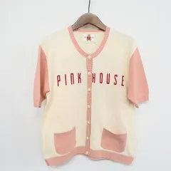 #snc ピンクハウス PINKHOUSE カーディガン 半袖 ピンク アイボリー ニット 刺繍  くま  レディース [957643]