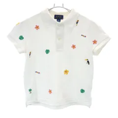 POLO RALPH LAUREN ポロラルフローレン 刺繍 半袖 ポロシャツ S7 ホワイト系 キッズ 古着