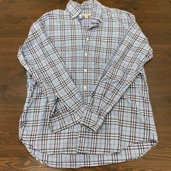 BURBERRY LONDON 　バーバリーロンドン　メンズ　チェックシャツ　長袖シャツ　ブルー系　サイズL