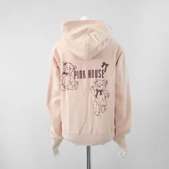 PINK HOUSE ◆ テディベア スウェット ジップアップ パーカ ピンク Lサイズ くま ロゴワッペン トレーナー ピンクハウス ◆G113のサムネイル