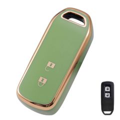 新品 [LETINGFAR] キーケース ホンダ用 スマートキーケース キーカバー 柔らかい TPU素材 2ボタン ホンダ専用設計 N-BOX N-ONE N-WGN N-VAN N-WGN 等に適用N-BOXキーケース (グリーン)