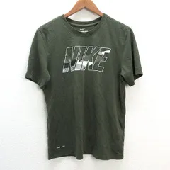 s■ナイキ/THE NIKE TEE DRI-FIT ロゴプリント 半袖Tシャツ【M】カーキ系/MENS/65【中古】