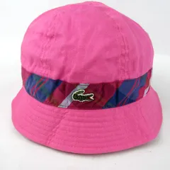 ラコステ ハット リネン混 チェック柄 ロゴ キャップ ブランド 帽子 レディース 57cmサイズ ピンク LACOSTE 【中古】のサムネイル
