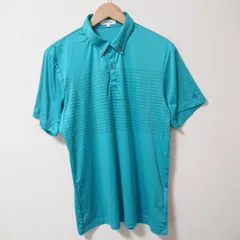 (^w^)b Calvin Klein カルバンクライン 半袖 ポロシャツ ブランドロゴ ロゴプリント ゴルフ スポーツ ラフ オシャレ 派手 サラサラ生地 とろみ ポリエステル100% 大きいサイズ ビッグ ターコイズグリーン グリーン系 メンズ サイズLL