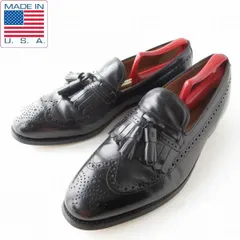 USA製 ジョンストン&マーフィー キルト タッセル ウィング スリッポン 黒 10.5D 28.5cm ローファー アメリカ製 靴 D151-32-0042ZV