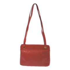 BOTTEGA VENETA ボッテガヴェネタ イントレチャート・レザー ハンドバッグ/10100101334/レッド/ワンショルダー/プレゼント【オールシーズン】【♀】【B】【レディース】★■584145【中古】