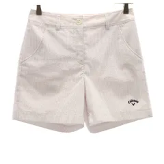 Callaway キャロウェイ ストライプ柄 ゴルフ シアサッカー ショートパンツ S ホワイト レディース 古着