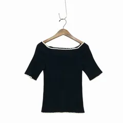 ADEAM フォクシー リブニット コットン カットソー ブラック XS 41934のサムネイル