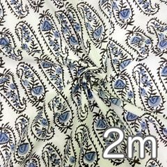 【2m/2,000円(送料込)】インド産ハンドブロックプリント生地 NHB198