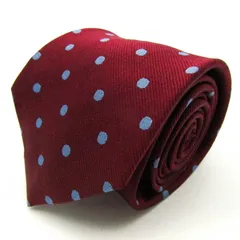 オリヒカ ブランド ネクタイ ドット 総柄 シルク メンズ ワインレッド ORIHICA 【中古】