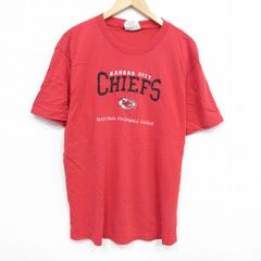 L/古着 リー Lee 半袖 ビンテージ Tシャツ メンズ 00s カンザスシティチーフス 刺繍クルーネック 赤 レッド アメフト スーパーボウル 25aug