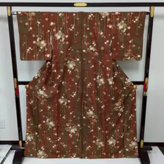 小紋 正絹 八掛も素敵 花の染め 袷 着物 MK-295のサムネイル