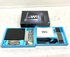 TK344 W13-1895 Nintendo ニンテンドー Wii 本体 RVL-001 ブラック コントローラー ゲームソフト1本 他 通電確認済み