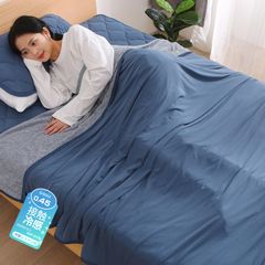 【迅速発送】Zdeysun タオルケットダブル 夏用 ひんやり ブランケット 冷感掛け 接触冷感 Q-Max0.45 冷感＆タオル地 クールケット リバーシブル 吸湿速乾 柔らかく肌触り 抗菌 防臭 防ダニ 洗える 春夏秋兼用（180×200cm ネイビー）
