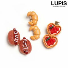 ヘアアクセサリー ヘアクリップ キッズ 食品サンプル かわいい ユニーク フード タルト クロワッサン ホットドッグ lupis ルピス 安い 激安 プチプラ v2644