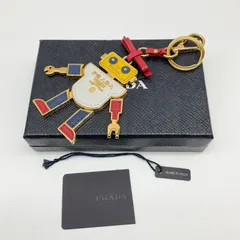 未使用品 PRADA プラダ ロボット ウッド サフィアーノ キーホルダー PRADA プラダ ロボット サフィアーノ チャーム キーホルダー