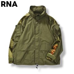 얼 에누에 RNA 밀리터리 디자인 벨루어 사이드 테이프 낙하산 재킷 파커 코튼 나일론 혼방 라글란 슬리브 M 올리브 아메리칸 캐주얼 스트리트 레이디스
