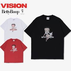 新品 メンズ ヴィジョン vision street wear ベティ・ブープ BETTY BOOP コラボ 半袖 Tシャツ 半袖Tシャツ ティーシャツ プリント ベティー ベティちゃん  キャラクター グッズ レディース ユニセックス