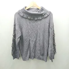 ◇ ⊇ アクシーズファム シンプル 長袖 ニットセーター サイズF パープル系 レディース E  【1505290001014】