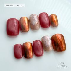 ネイルチップオーダー フルーツネイル マグネットネイル オレンジ オーロラ ネイルチップオーダー フルーツネイル マグネットネイル