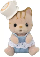 【中古】おもちゃ 7.シマネコの赤ちゃん(おすわり)とカップの帽子 「シルバニアファミリー 赤ちゃんコレクション 赤ちゃんケーキパーティーシリーズ」