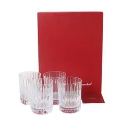 Baccarat バカラ ハーモニー タンブラー ロックグラス ４客セット バカラクリスタルガラス 箱 口径7.5×高さ9.5(cm) NT 美品 Aランク