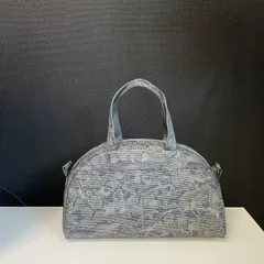 ハンドメイド　着物リメイク　ミニボストンバッグ　4 大島紬