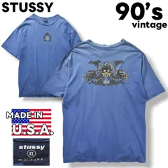 【入手困難】 90sヴィンテージ USA製 紺タグ ステューシー STUSSY ドラゴン バックプリント 半袖 Tシャツ 神龍 XL メンズ