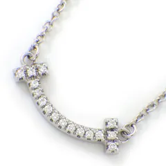 美品❣　ティファニー Ｔスマイル　ミニ　スモール　ネックレス　ダイヤ　WG ティファニー TIFFANY＆CO. 34684448 Tiffany T
