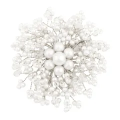 【A：シルバー×ワンサイズ】[Cream dot. クリームドット公式] コサージュ ブローチ フォーマル 卒業式 卒園式 入学式 入園式 ママスーツ パール 花 ワイヤーフラワー ビーズ ピン クリップ 華やか 大人 上品 エレガント  