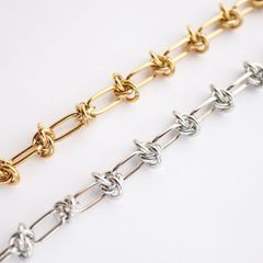 サージカルステンレス 316L 金アレ対応 ノットチェーン アクセサリーチェーン ハンドメイド アクセサリー パーツ  切り売り